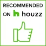 A green thumb with the words " recommended on houzz ".