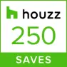 A green square with the houzz logo in front of it.