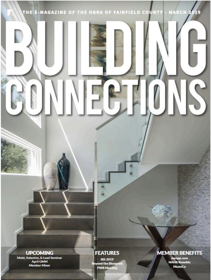 A book cover with stairs and the words building connections